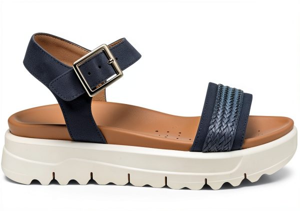 Geox Womens Sandals Lightweight Cushioning Navy Lt Taupe-3