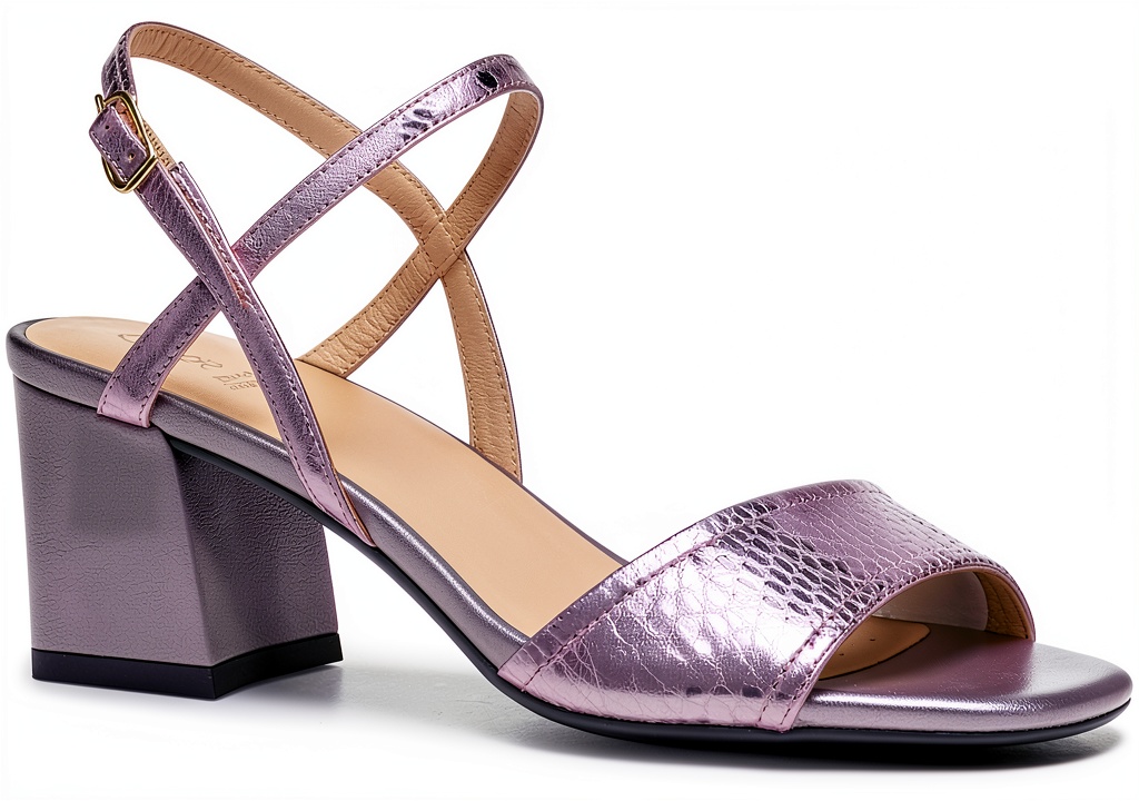 Geox womens heeled sandals in Lilac color on a neutral background