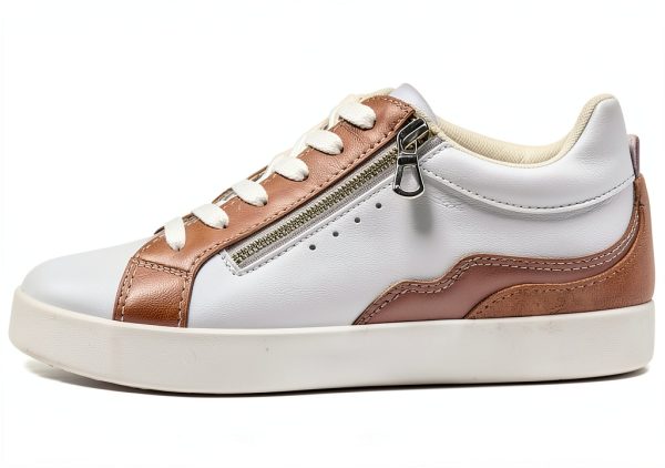 Geox Womens Sneakers Breathable Optic White Nude Size 85-0