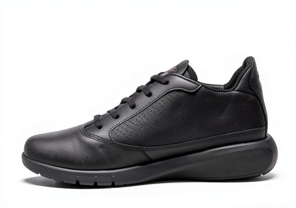 Geox Mens Black Leather Sneakers Casual Comfort U927FA02243-1