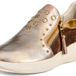 Gold Sneakers Womens Fashion Sneakers Rubber Sole Comfort-0