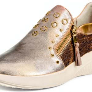 Gold Sneakers Womens Fashion Sneakers Rubber Sole Comfort-0