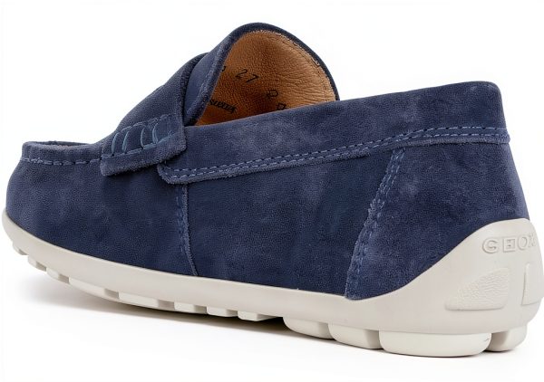 Geox Boys Loafers Breathable Casual Shoes Lt Beige Navy-4