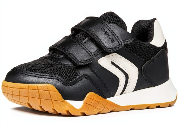 Geox Boys Breathable Shoes Black Lt Ivory Size 10.5 Little-4