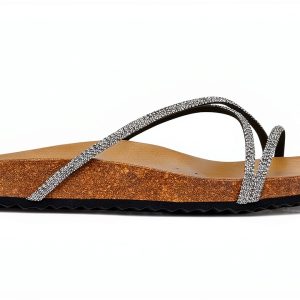 Geox Womens Flat Sandals Black Silver Comfortable Casual-0