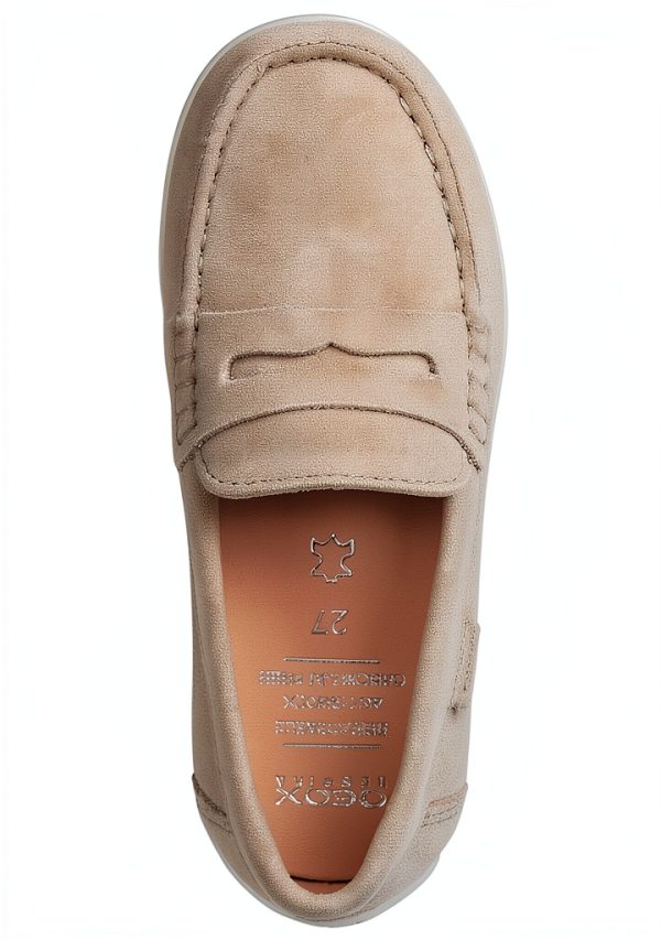 Geox Boys Loafers Light Beige Navy White Kids Casual Shoes-6