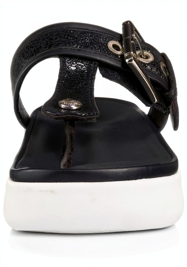 Black Womens Flat Sandals Comfortable Casual Footwear-1