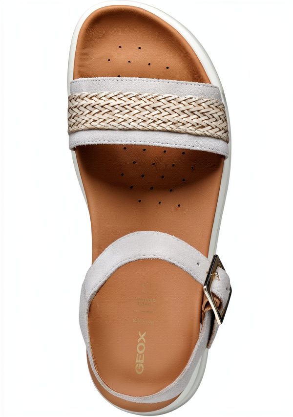 Geox Womens Sandals Breathable Navy Lt Taupe Sizes-3