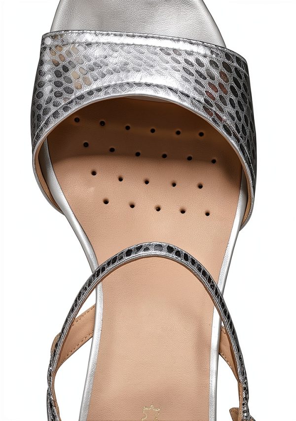 Geox Womens Heeled Sandals Perforated Sole Buckle Strap-8