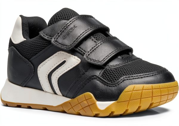 Geox Boys Breathable Shoes Black Lt Ivory Size 10.5 Little-0
