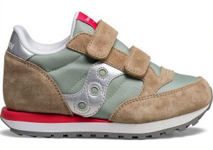 Saucony Kids Sneakers Grey Silver Pink Double Hook Loop-0