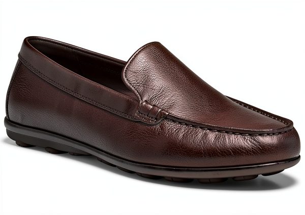 Mens Slip On Loafers Lightweight Comfortable Coffee Black-2