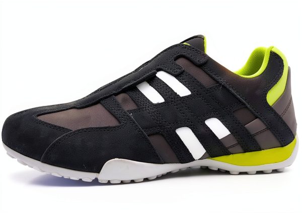 Geox Mens Breathable Sneakers Graphite Lime Green Navy-0