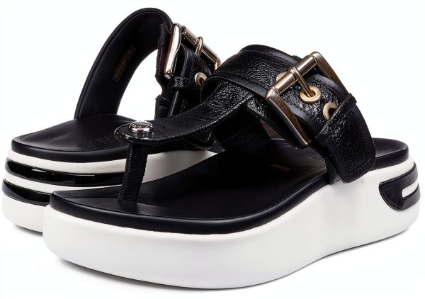 Black Womens Flat Sandals Comfortable Casual Footwear-6