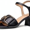 Geox Womens Heeled Sandals Breathable Comfortable Black-5
