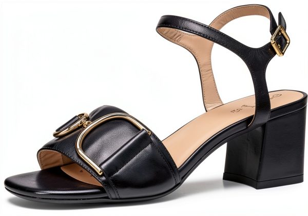 Geox Womens Heeled Sandals Breathable Comfortable Black-5