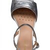 Geox Womens Heeled Sandals Perforated Sole Buckle Strap-4