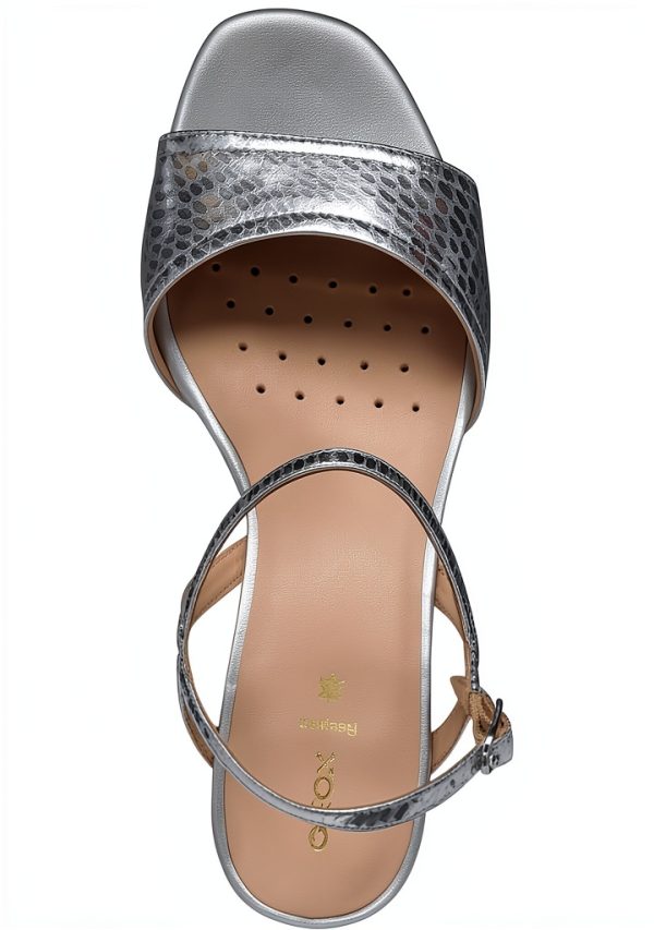 Geox Womens Heeled Sandals Perforated Sole Buckle Strap-4