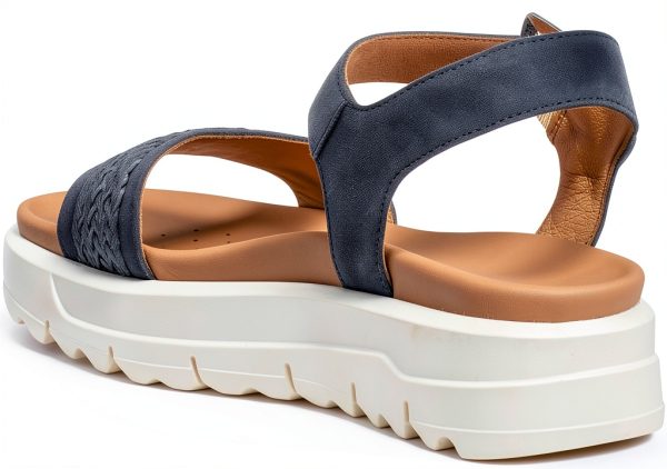 Geox Womens Sandals Lightweight Cushioning Navy Lt Taupe-6