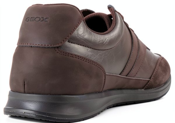 Geox Mens Sneakers Breathable Comfort Lace Zip Navy Coffee-2