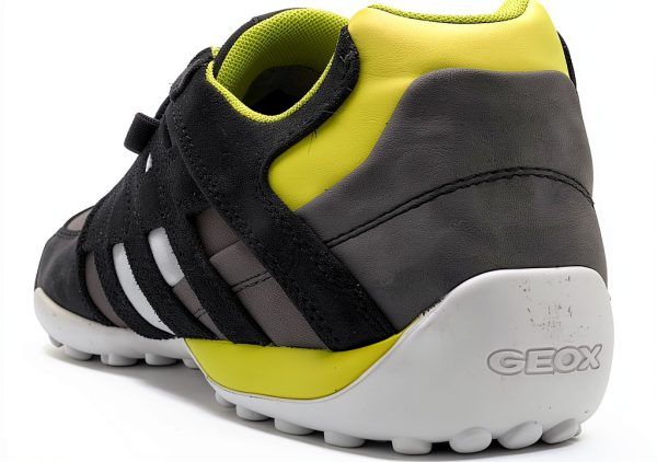 Geox Mens Breathable Sneakers Graphite Lime Green Navy-3