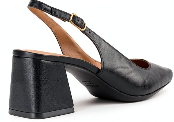 Geox Womens Pumps Block Heel Medium Width Dk Avio Black Gold-4